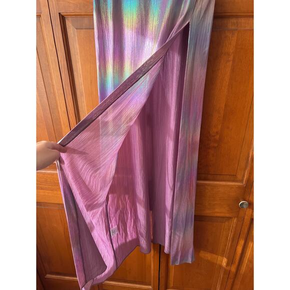 NWT Retrofête Women's Soleil Side Slit Strapless Maxi Dress Lilac Aurora Size S - Picture 7 of 14